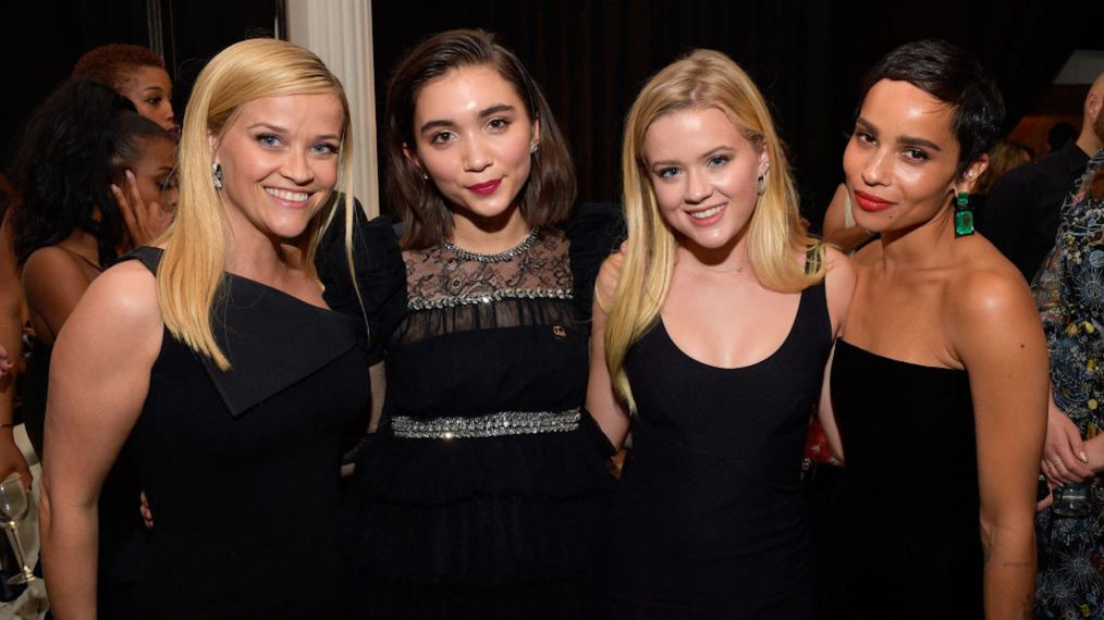 Reese Witherspoon, Rowan Blanchard, Ava Elizabeth Phillippe, and Zoe Kravitz attend the 2018 InStyle and Warner Bros. 75th Annual Golden Globe Awards Post-Party