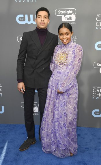 Marcus Scribner and Yara Shahidi attend The 23rd Annual Critics' Choice Awards