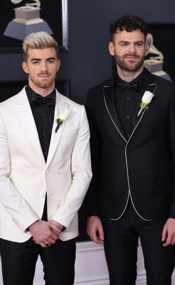Andrew Taggart and Alex Pall of The Chainsmokers attend the 60th Annual GRAMMY Awards