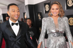 John Legend and Chrissy Teigen attend the 60th Annual Grammy Awards in 2018