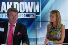 John Michael Higgins as Chuck and Nicole Richie as Portia in the 'Early Retirement' episode of Great News