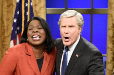 SNL - Leslie Jones as Condoleezza Rice, Will Ferrell as George W. Bush