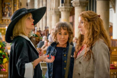 Miranda Richardson as Sue Thackery, Zoe Wanamaker as Gail Stanley, and Phyllis Logan as Linda Hutchinson in Girlfriends