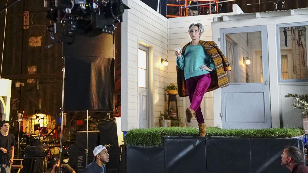 Annie Potts as Meemaw behind the scenes of Young Sheldon - 'Spock, Kirk, and Testicular Hernia'