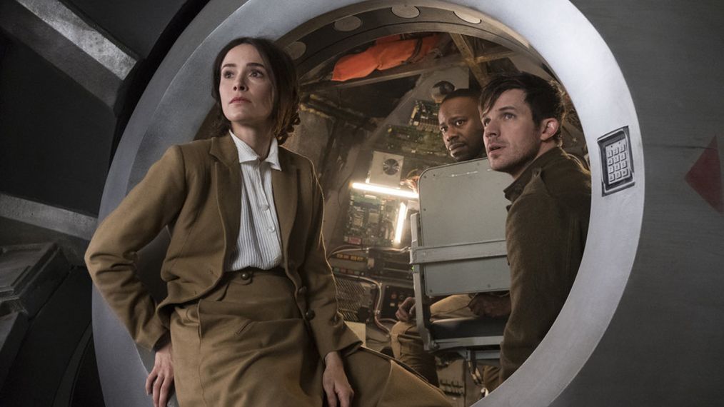 Timeless - Season 2 - Abigail Spencer as Lucy Preston, Malcolm Barrett as Rufus Carlin, Matt Lanter Wyatt Logan.