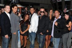 The cast of Jersey Shore rings the NYSE Opening Bell in July 2010 - Vinny Guadagnino, Jenni 'J-WOW' Farley, Nicole 'Snooki' Polizzi, Paul 'Pauly D' DelVecchio, Michael 'The Situation' Sorrentino, Sammi 'Sweetheart' Giancola, Ronnie Ortiz-Magro and Angelina 'Jolie' Pivarnick