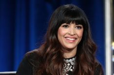 Hannah Simone of the television show New Girl speaks onstage during the FOX portion of the 2018 Winter Television Critics Association Press Tour