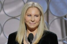 Barbra Streisand speaks onstage during the 75th Annual Golden Globe Awards