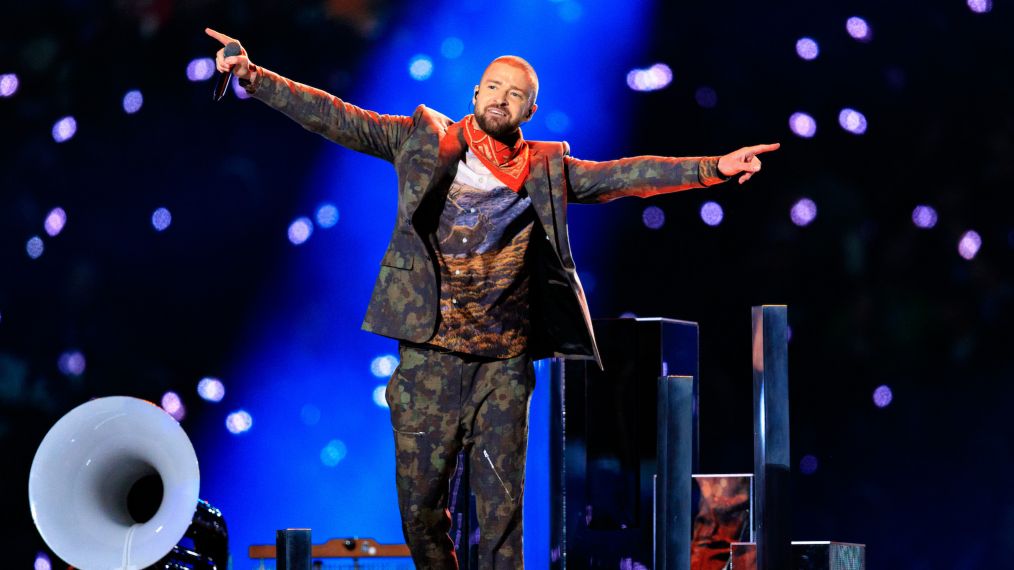 Justin Timberlake performs onstage during the Pepsi Super Bowl LII Halftime Show