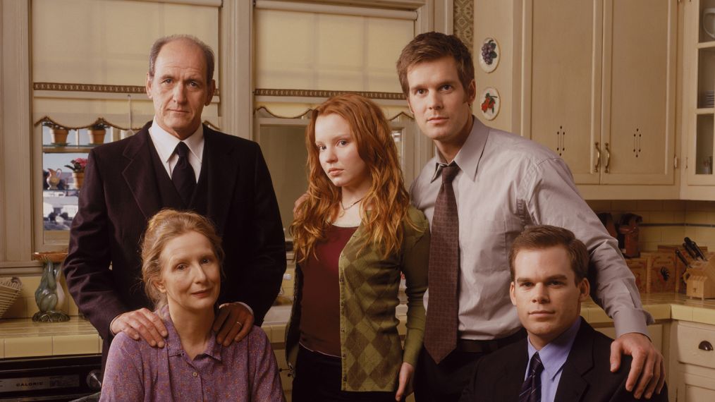 Six Feet Under - Richard Jenkins as Nathaniel Fisher, Lauren Ambrose as Claire Fisher, Peter Krause as Nate Fisher, Frances Conroy as Ruth Fisher, Michael C. Hall as David Fisher