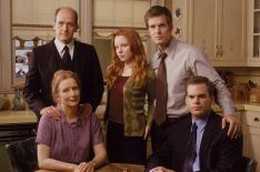 Six Feet Under - Richard Jenkins as Nathaniel Fisher, Lauren Ambrose as Claire Fisher, Peter Krause as Nate Fisher, Frances Conroy as Ruth Fisher, Michael C. Hall as David Fisher