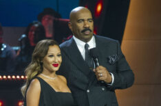 Showtime at the Apollo co-hosts Adrienne Houghton and Steve Harvey