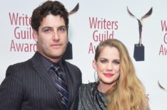 Adam Pally and Anna Chlumsky attend the 70th Annual Writers Guild Awards