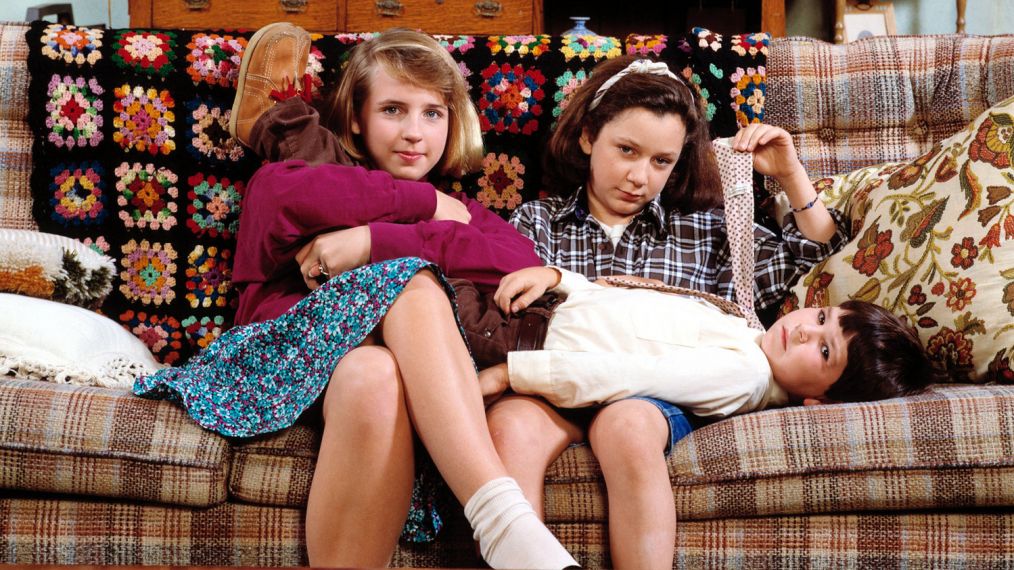 Roseanne - Lecy Goranson as Becky, Sara Gilbert as Darlene, and Michael Fisher as DJ