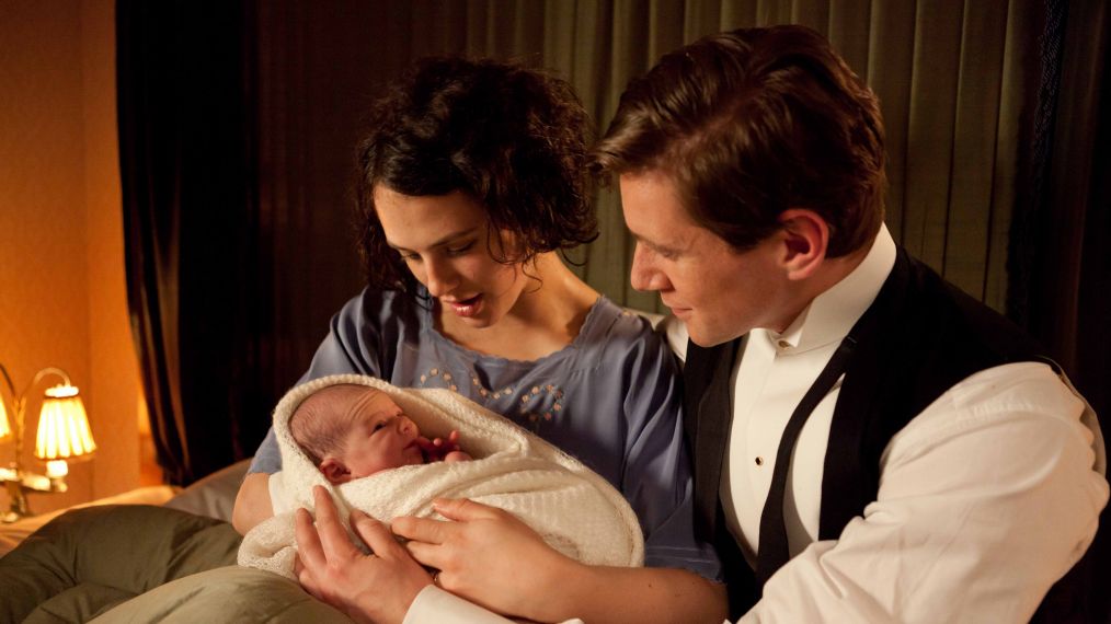 Downton Abbey - Jessica Brown Findlay as Lady Sybil Crawley and Allen Leech as Tom Branson