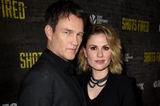 Stephen Moyer and Anna Paquin arrive at a screening for FOX's 'Shots Fired'