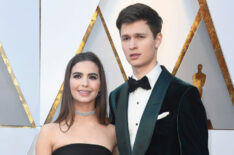 Violetta Komyshan and Ansel Elgort attend the 90th Annual Academy Awards