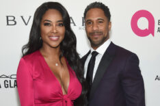 Kenya Moore and Marc Daly attend the 26th annual Elton John AIDS Foundation's Academy Awards Viewing Party
