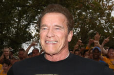Arnold Schwarzenegger prepares to start the Run for the Kids charity run as part of the Arnold Sports Festival Australia