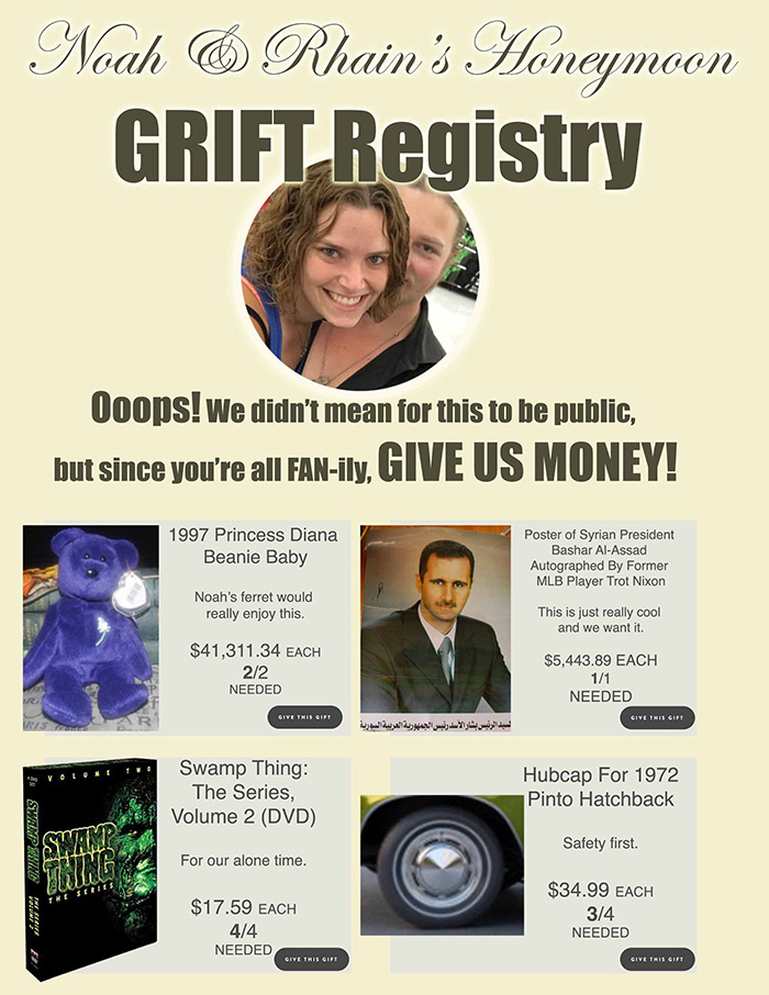 Noah and Rhain's Grift Registry