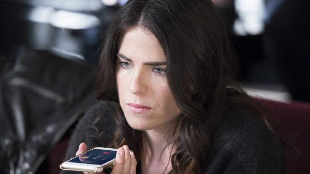 Karla Souza talks into her speaker phone in the season finale of How to Get Away with Murder