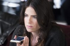 Karla Souza talks into her speaker phone in the season finale of How to Get Away with Murder