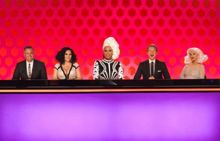 RuPaul's Drag Race Season 10 - Ross Mathews, Michelle Visage, RuPaul, Carson Kressley, and Christina Aguilera