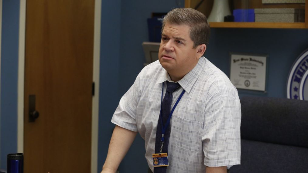 Patton Oswalt as Principal Durbin in A.P. Bio - 'Overachieving Virgins'