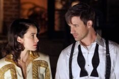 Abigail Spencer as Lucy and Matt Lanter as Wyatt in the 'Hollywoodland' episode of Timeless