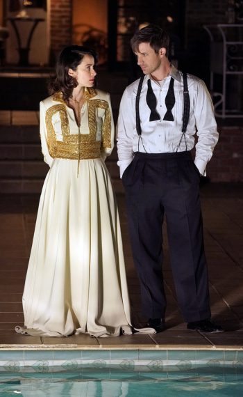 Abigail Spencer as Lucy and Matt Lanter as Wyatt in the 'Hollywoodland' episode of Timeless