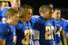 Friday Night Lights - Zach Gilford as Matt Saracen, Taylor Kitsch as Tim Riggins, Gaius Charles as Smash Williams