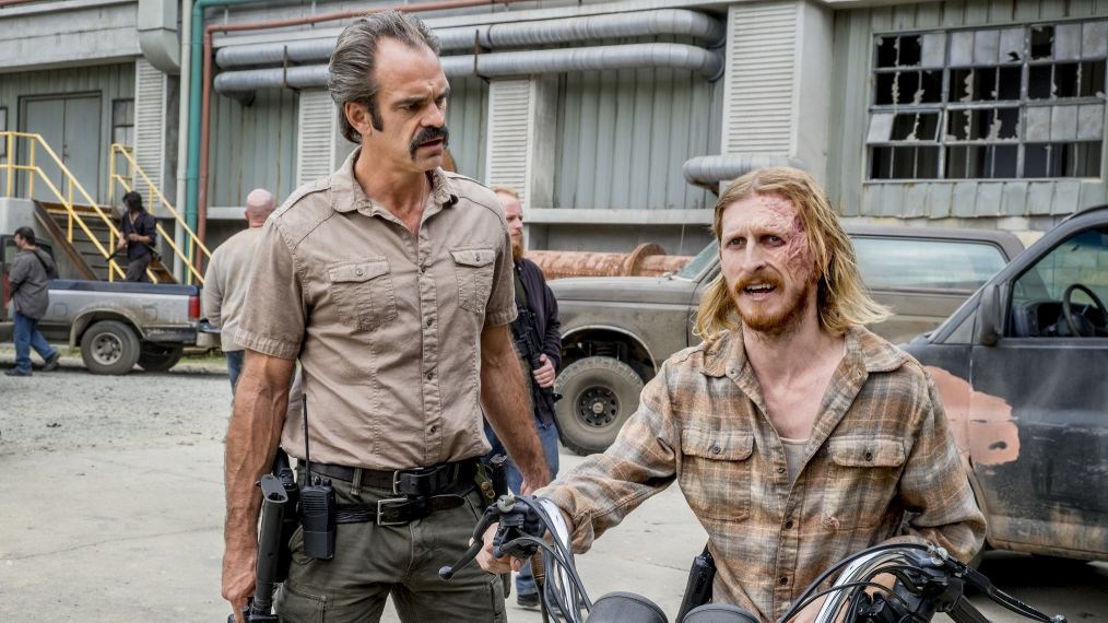 Steven Ogg as Simon, Austin Amelio as Dwight - The Walking Dead