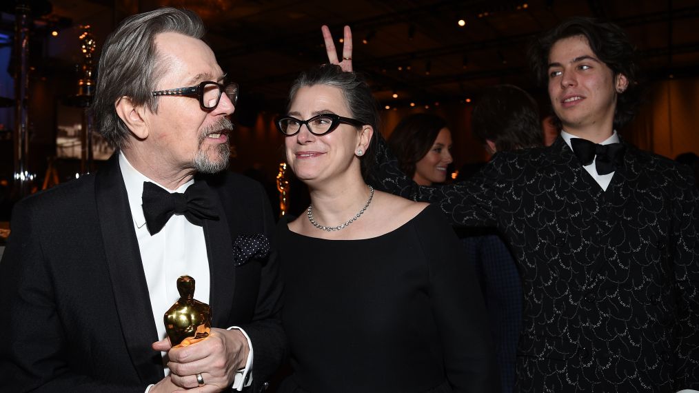 Best Actor Gary Oldman enjoys the night with his wife Gisele Schmidt and son at the 90th Annual Academy Awards