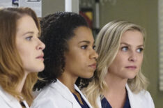 Sarah Drew as April, Kelly McCreary as Maggie, and Jessica Capshaw as Arizona in Grey's Anatomy