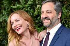 Actress Leslie Mann and producer Judd Apatow attend Charles Finch and Chanel's Pre-Oscar Awards Dinner