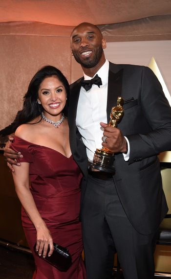 Kobe Bryant and his wife Vanessa were first in line to have his statue engraved at the 90th Annual Academy Awards - Governors Ball