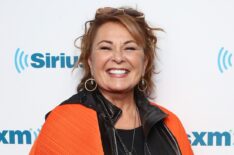 Actress and comedian Roseanne Barr poses for photos during SiriusXM's Town Hall with the cast of Roseanne