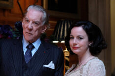 Donald Sutherland as J. Paul Getty, Sr., Amanda Drew as Belinda on 'Trust'