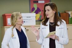 Jessica Capshaw as Dr. Arizona Robbins and Geena Davis as Dr. Nicole Herman