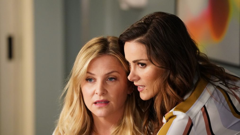 Jessica Capshaw and Stefania Spampinato in Grey's Anatomy