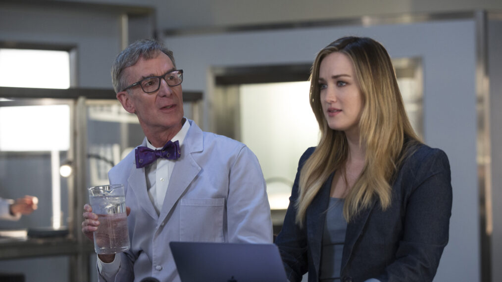 Bill Nye and Ashley Johnson in Blindspot