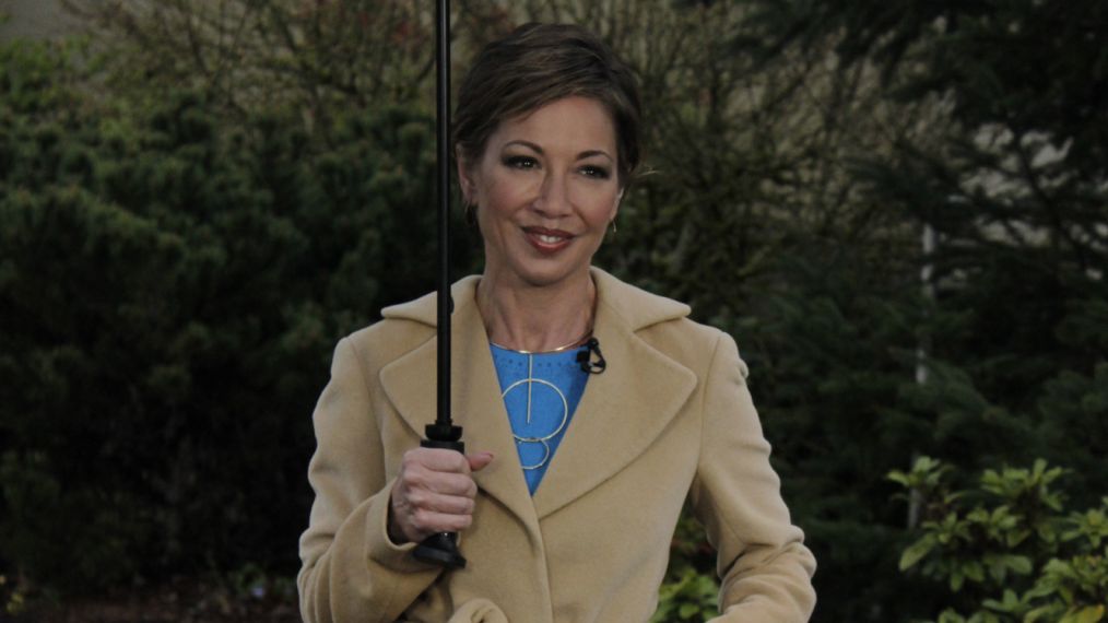 Lisa Joyner stands in the rain waiting for Tanners wedding to start on This Is Life Live