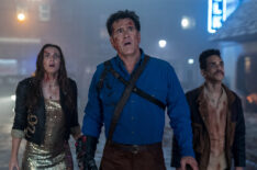 Ash vs Evil Dead - Season 3, 2017 - Arielle Carver O'Neill, Bruce Campbell, and Ray Santiago