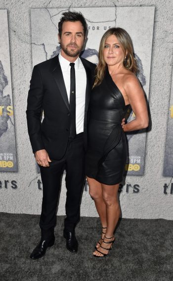 Justin Theroux and Jennifer Aniston attend the premiere of HBO's The Leftovers Season 3