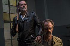 Jeffrey Dean Morgan as Negan and Steven Ogg as Simon in The Walking Dead