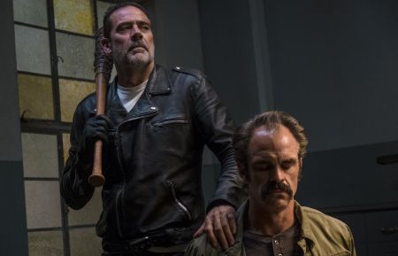 Jeffrey Dean Morgan as Negan and Steven Ogg as Simon in The Walking Dead