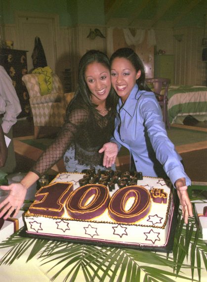 Tamera Mowry and Tia Mowry - The WB Television Network Celebrated It's First 100-Episode Achievement With 'Sister, Sister' The Star's Of The Sitcom