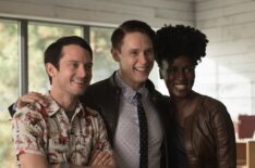 Dirk Gently - Elijah Wood, Samuel Barnett, and Jade Eshete