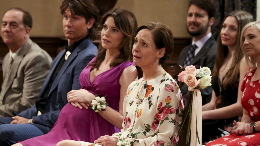 The Big Bang Theory - 'The Bow Tie Asymmetry' George (Jerry O'Connell), Missy (Courtney Henggeler) and Mary (Laurie Metcalf)