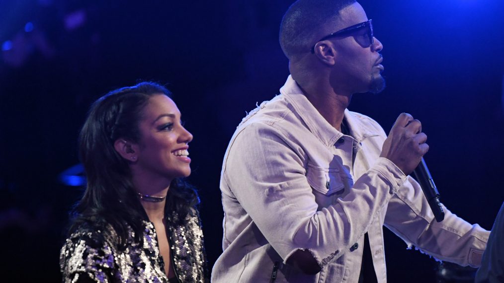 Corinne Foxx and Jamie Foxx in the “Episode Two” episode of Beat Shazam